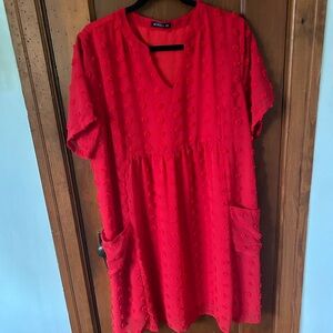Mossimo Supply Co Red Boxy Tunic Top